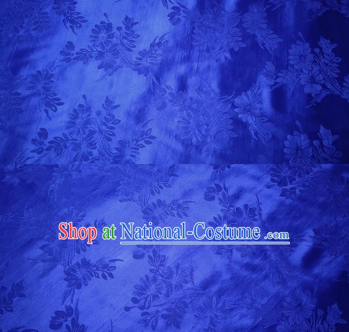 Chinese Traditional Royalblue Silk Fabric Mulberry Silk Fabric Hanfu Dress Material