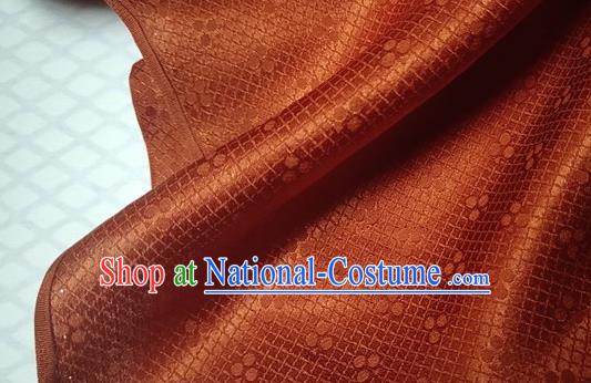 Chinese Traditional Jacquard Orange Silk Fabric Mulberry Silk Fabric Hanfu Dress Material