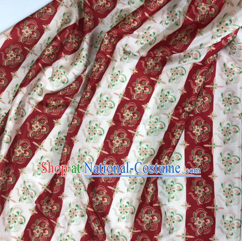 Chinese Traditional Pattern White Brocade Hanfu Fabric Silk Fabric Hanfu Dress Material