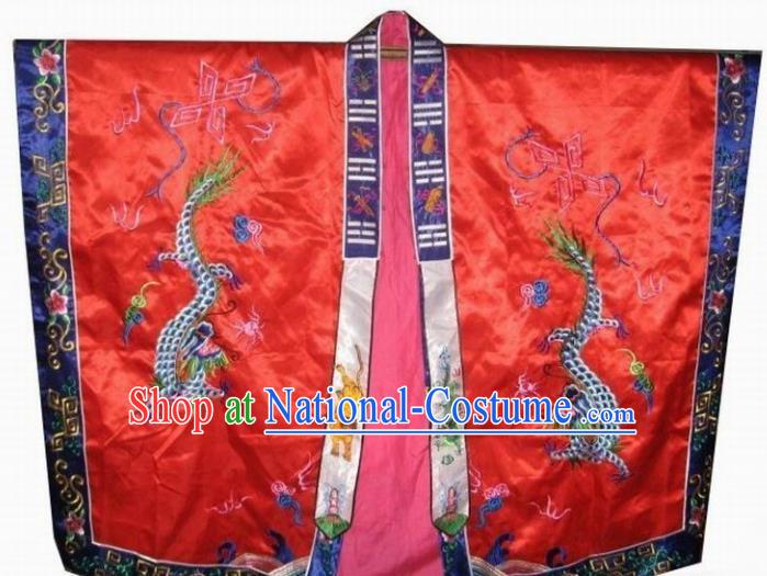 Chinese National Quanzhen Taoist Frock Embroidered Cassock Traditional Taoism Rites Costume for Men