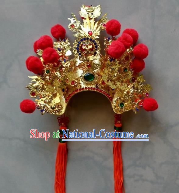 Chinese Traditional God Statue Hat Taoism Jade Emperor Headwear