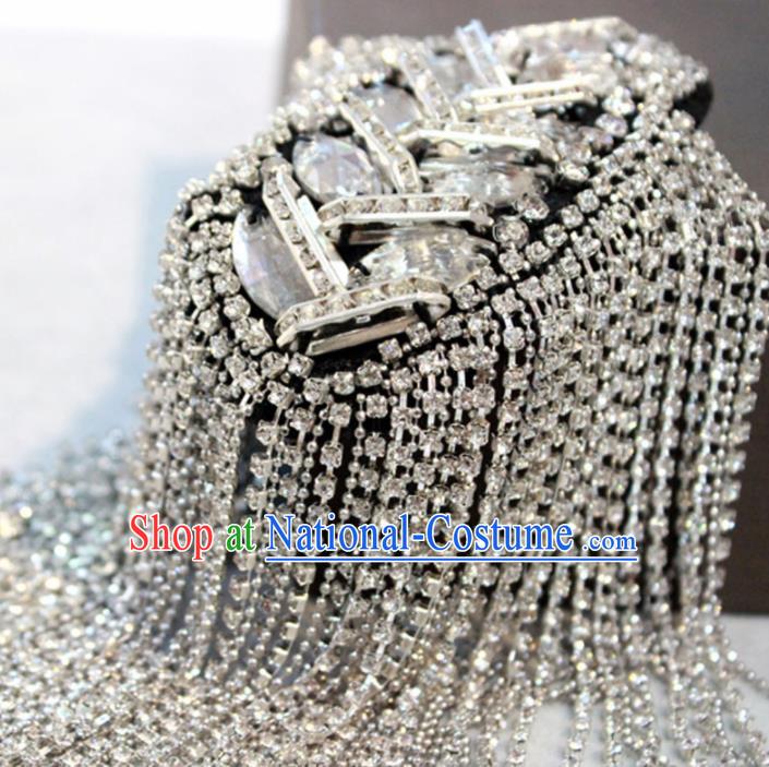 Top Cosplay Crystal Shoulder Board Compere Argent Tassel Shoulder Knot