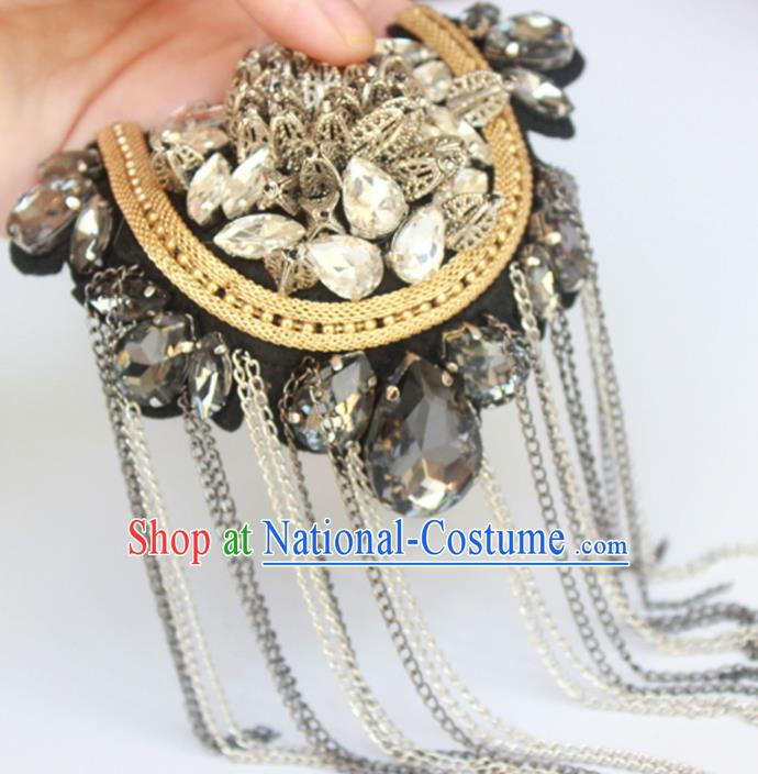 Top Cosplay Shoulder Board Compere Tassel Crystal Shoulder Knot