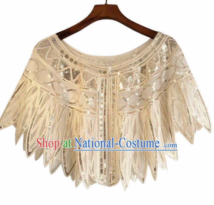 Top Professional Latin Dance Golden Sequins Cloak Modern Dance Blouse Stage Performance Costume for Women