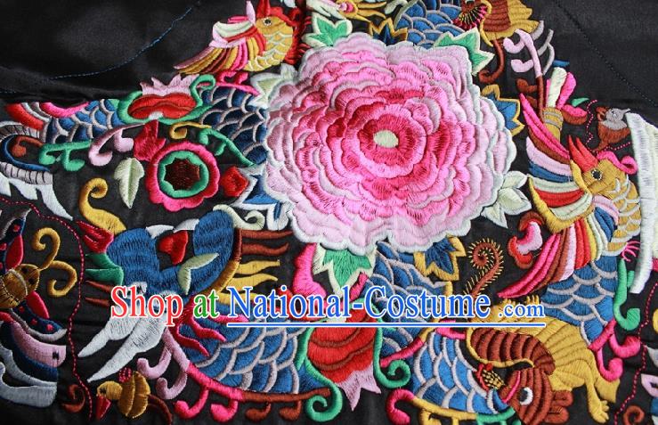 Chinese Traditional Embroidered Dragon Peony Patch Embroidery Craft Embroidering Accessories