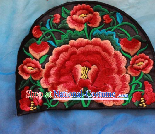 Chinese Traditional Embroidered Peony Patch Embroidery Craft Embroidering Accessories