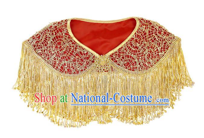 Chinese Ancient Wedding Bride Tassel Shoulder Accessories Traditional Xiuhe Suit Cappa for Women