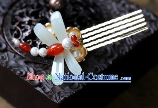 Traditional Chinese Handmade Dragonfly Hair Comb Headdress Ancient Hanfu Hair Accessories for Women