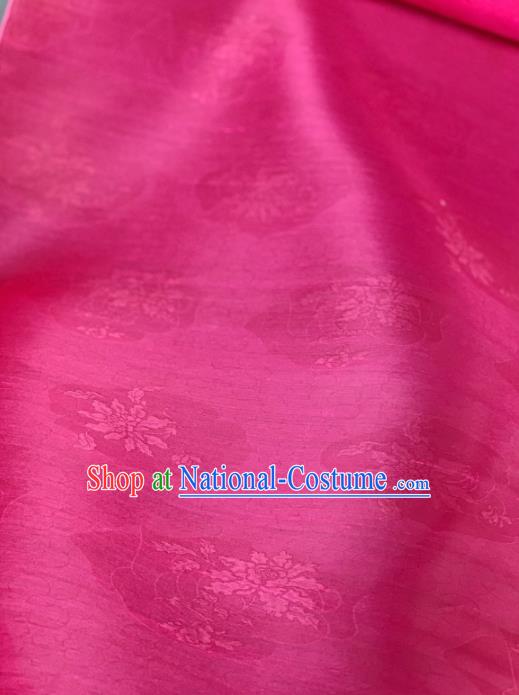 Chinese Classical Peony Flowers Pattern Design Peach Pink Silk Fabric Asian Traditional Hanfu Brocade Material