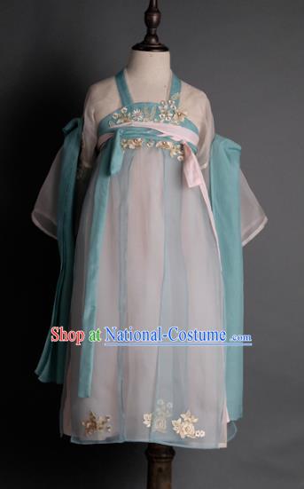 Traditional Chinese Catwalks Girl Pink Hanfu Dress Compere Stage Performance Costume for Kids