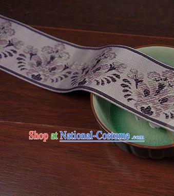 Chinese Traditional Embroidered Purple Band Decorative Border Collar Accessories