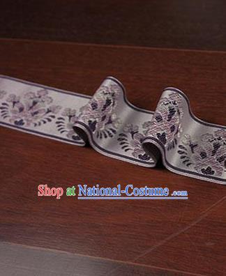 Chinese Traditional Embroidered Purple Band Decorative Border Collar Accessories