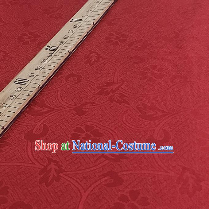 Chinese Traditional Design Pattern Red Silk Fabric Cheongsam Mulberry Silk Drapery