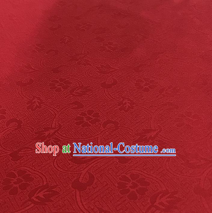 Chinese Traditional Design Pattern Red Silk Fabric Cheongsam Mulberry Silk Drapery