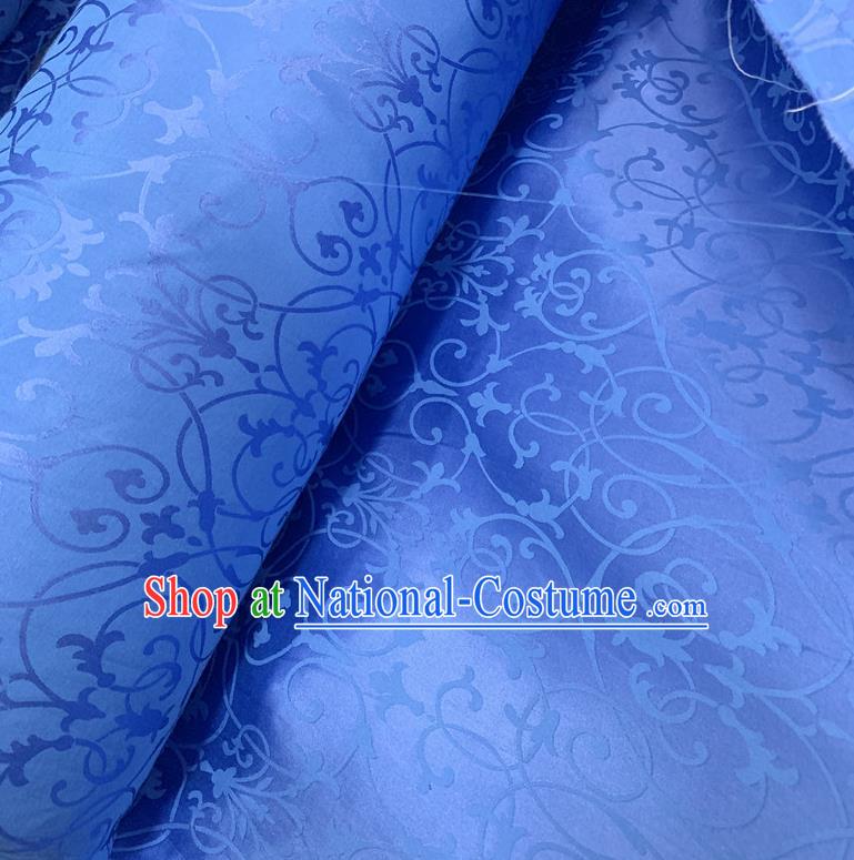 Chinese Traditional Twine Design Pattern Royalblue Silk Fabric Cheongsam Mulberry Silk Drapery