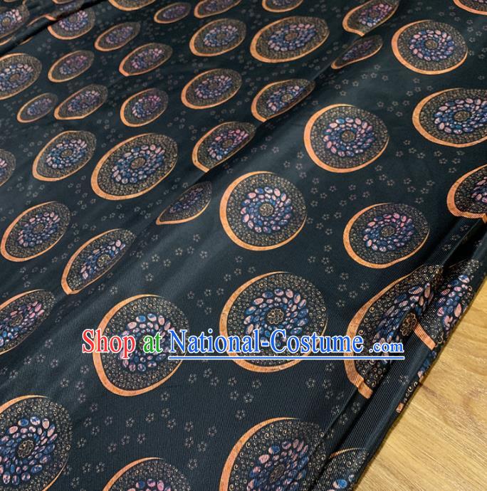 Chinese Traditional Classical Design Pattern Black Silk Fabric Cheongsam Mulberry Silk Drapery