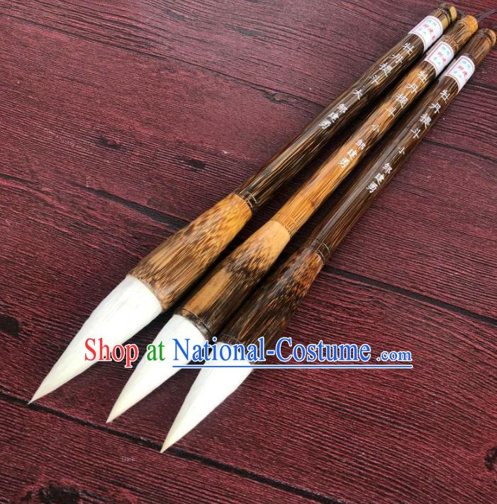 Traditional Chinese Calligraphy Weasel Hair Brush Handmade The Four Treasures of Study Brown Bamboo Writing Brush Pen