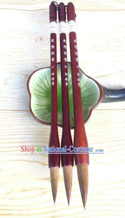 Traditional Chinese Calligraphy Bamboo Weasel Hair Brush Handmade The Four Treasures of Study Writing Brush Pen