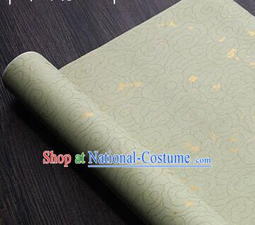 Traditional Chinese Cloud Pattern Light Green Calligraphy Paper Handmade The Four Treasures of Study Writing Batik Art Paper