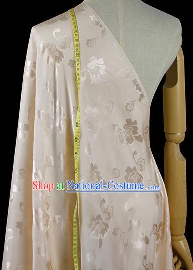 Chinese Classical Pattern Design Champagne Silk Fabric Asian Traditional Hanfu Mulberry Silk Material