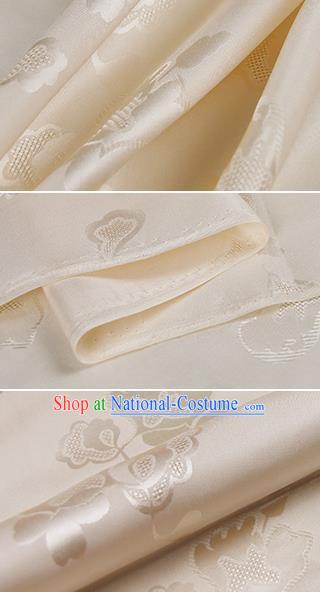 Chinese Classical Pattern Design Champagne Silk Fabric Asian Traditional Hanfu Mulberry Silk Material