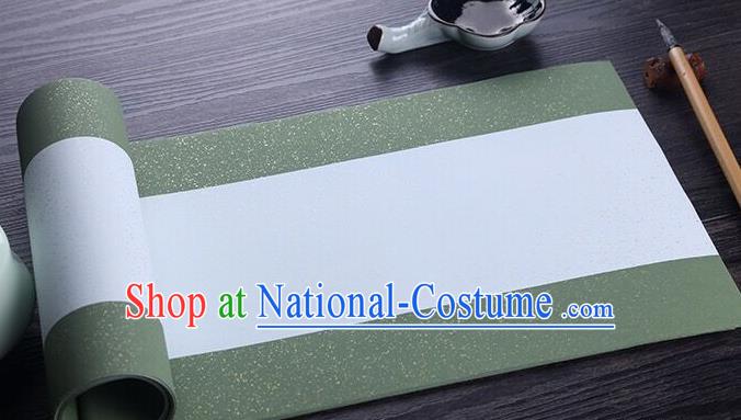 Chinese Traditional Spring Festival Couplets Batik Green Paper Handmade Couplet Calligraphy Writing Art Paper