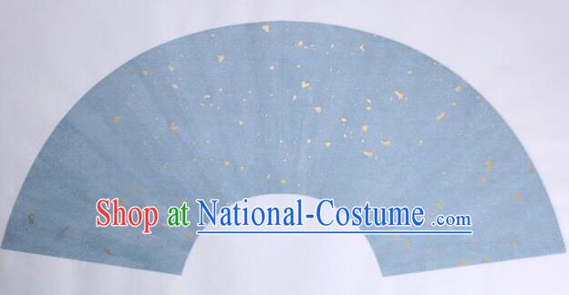 Traditional Chinese Light Blue Sector Paper Handmade The Four Treasures of Study Writing Fan Art Paper