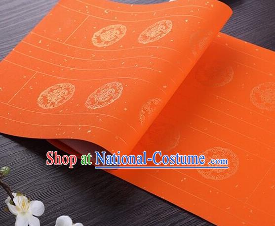 Chinese Traditional Spring Festival Couplets Calligraphy Red Batik Paper Handmade Couplet Writing Art Paper