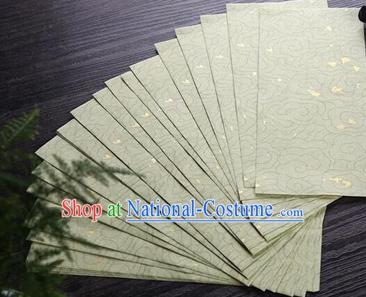 Traditional Chinese Cloud Pattern Light Green Xuan Paper Handmade The Four Treasures of Study Writing Art Paper