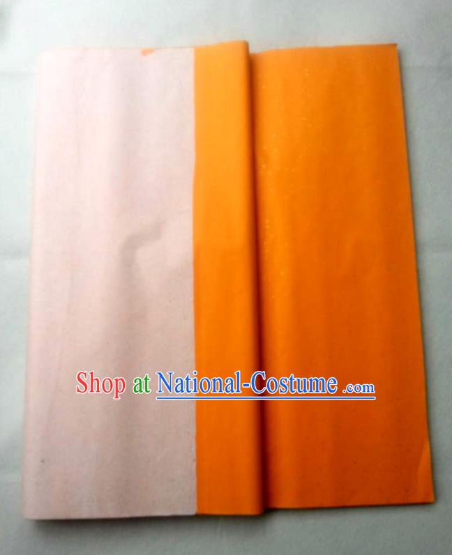 Chinese Traditional Calligraphy Orange Xuan Paper Handmade The Four Treasures of Study Writing Art Paper