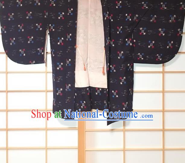 Japanese Traditional Navy Haori Jacket Japan Kimono Overcoat Costume for Men