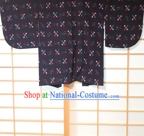 Japanese Traditional Navy Haori Jacket Japan Kimono Overcoat Costume for Men