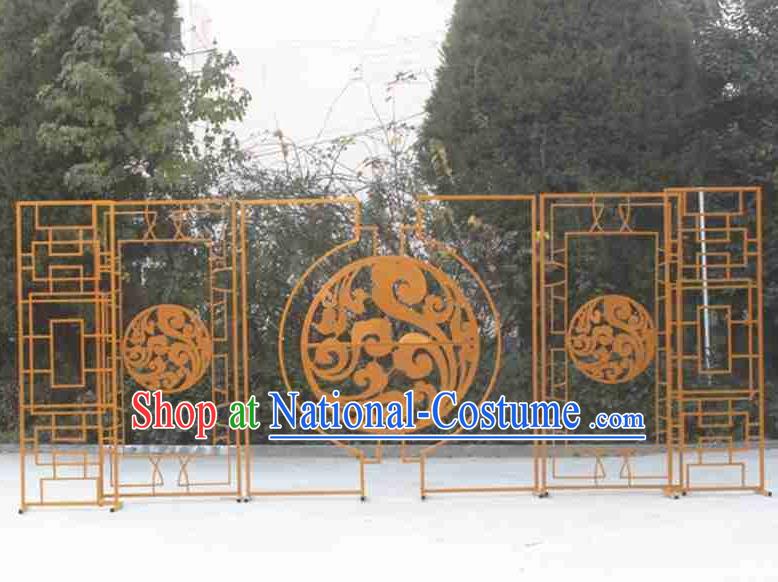 Handmade Chinese Iron Art Cloud Folding Screens Traditional Wedding Decoration