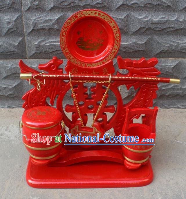 Handmade Chinese Traditional Wedding Decoration Red Sons of Barrels