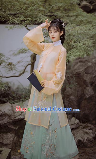 Chinese Traditional Ming Dynasty Historical Costume Ancient Patrician Lady Hanfu Dress for Women