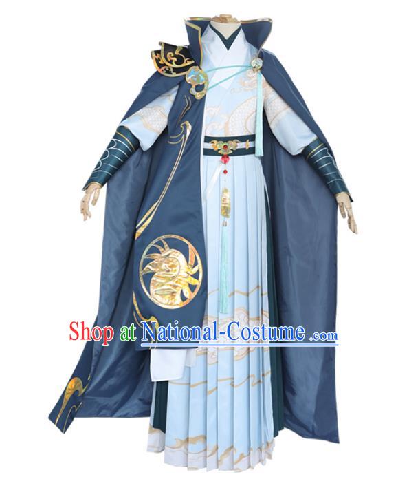 Traditional Chinese Ming Dynasty Blades Costume Ancient Swordsman Hanfu Clothing for Men