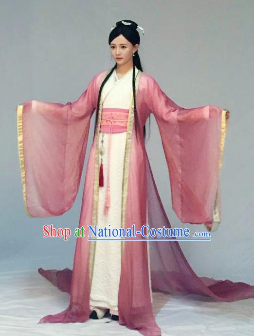 Chinese Ancient Royal Infanta Baili Mingxiang Hanfu Dress Drama Legend of Yun Xi Costume and Headpiece for Women