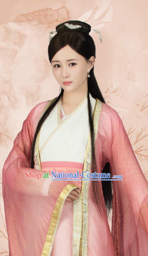 Chinese Ancient Royal Infanta Baili Mingxiang Hanfu Dress Drama Legend of Yun Xi Costume and Headpiece for Women