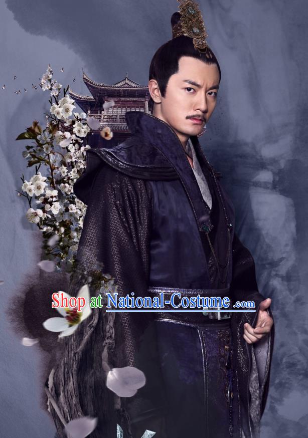 Chinese Ancient Chancellor Feng Ruge Clothing Historical Drama Colourful Bone Costume and Headpiece for Men