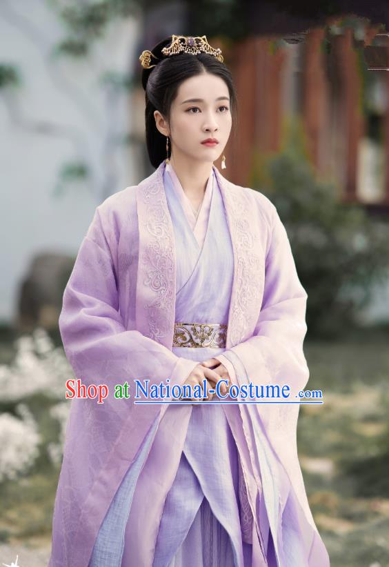 Drama Princess Silver Chinese Ancient Princess Rong Le Historical Costume and Headpiece for Women