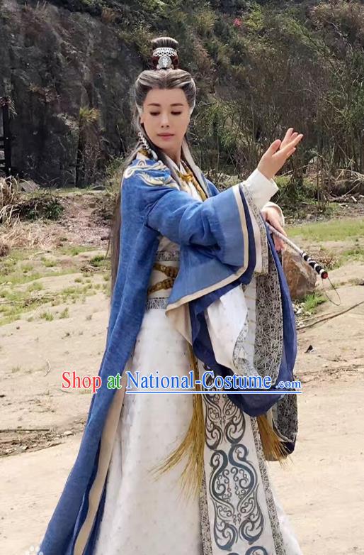 Chinese Historical Drama Swords of Legends Ancient Taoist Nun Costume and Headpiece for Women