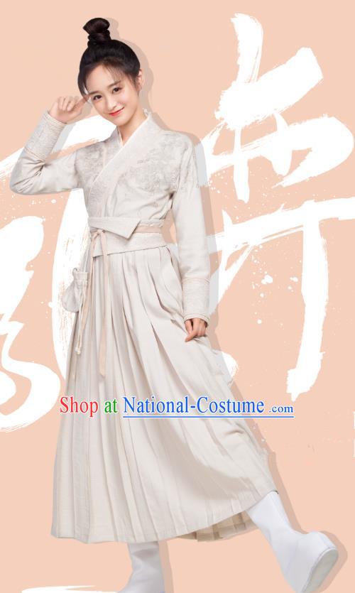 Chinese Ancient Civilian Lady Ye Ningzhi Hanfu Dress Historical Drama Legend of the Phoenix Costume and Headpiece for Women