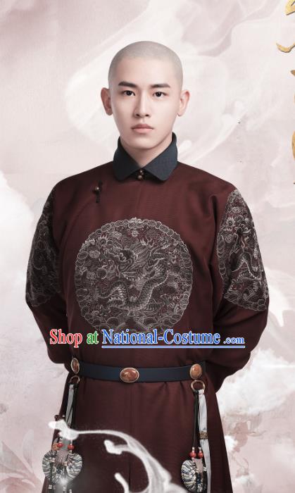 Chinese Ancient Fourteen Prince Garment Manchu Costumes Drama Dreaming Back to the Qing Dynasty Aisin Gioro Yinti Gown Apparels