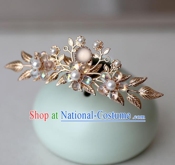 Chinese Ancient Hanfu Golden Hair Clip Women Headwear Hairpin Hair Accessories Hair Crown