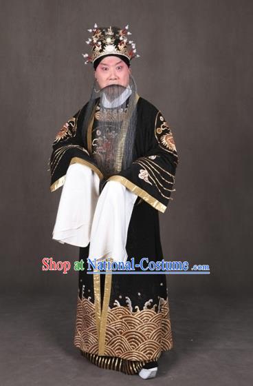 Chinese Peking Opera Old Male Garment the Royal Consort of Tang Costumes Emperor Apparel and Headwear