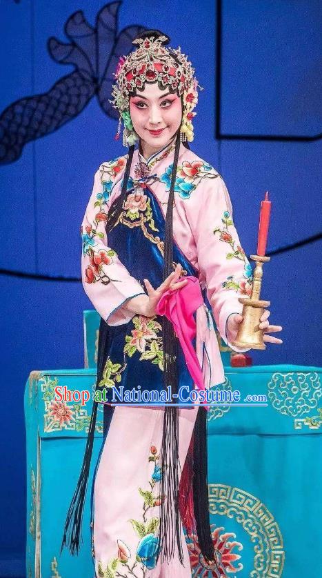 Chinese Traditional Peking Opera Xiaodan Apparel Garment the Wandering Dragon Toys with the Phoenix Young Lady Li Fengjie Costumes and Headwear