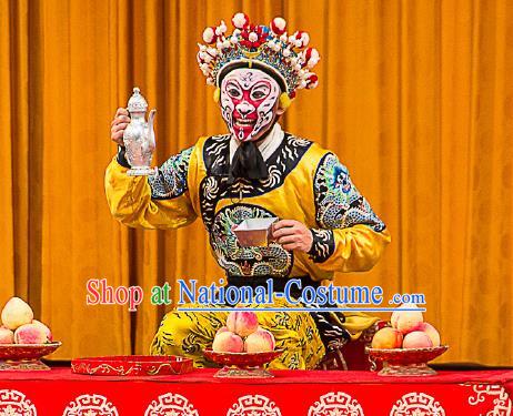 Chinese Peking Opera Takefu Sun Wukong Costumes Garment Havoc In Heaven Wusheng Monkey King Apparels and Headwear