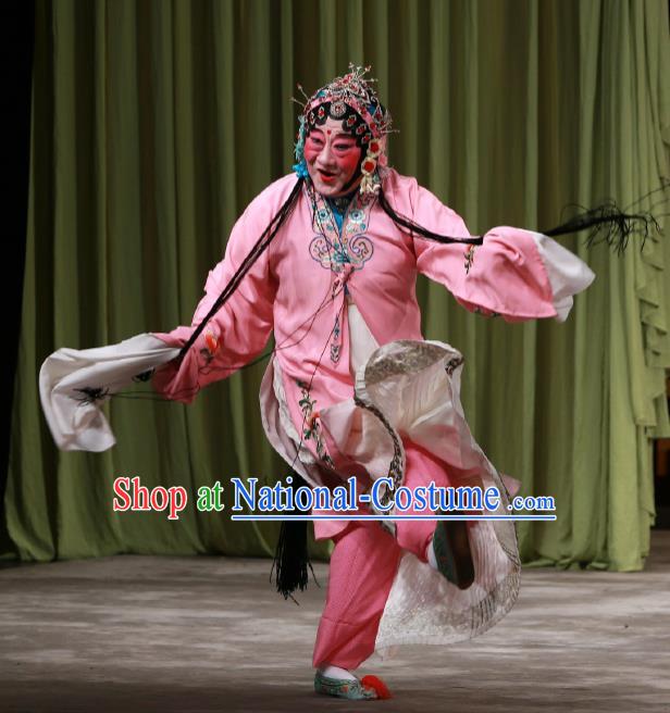 Traditional Chinese Peking Opera Pink Dress Garment Return of the Phoenix Female Costumes Apparels and Headwear