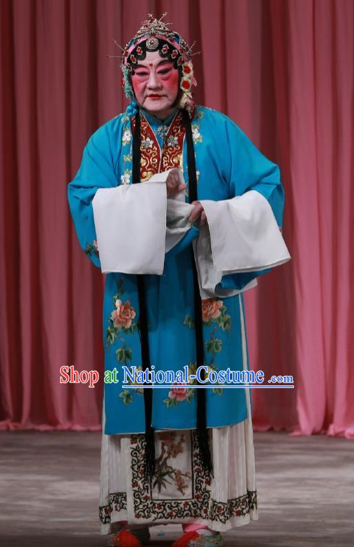 Traditional Chinese Peking Opera Female Dress Garment Return of the Phoenix Costumes Blue Apparels and Headwear