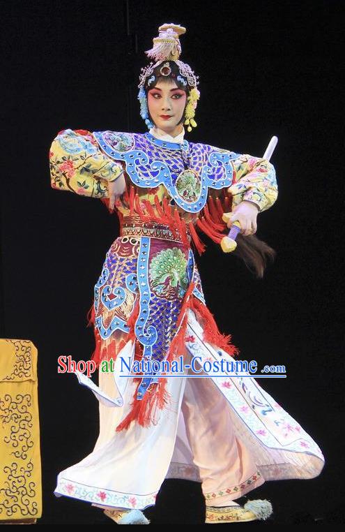 Traditional Chinese Peking Opera Martial Actress Dress Farewell My Concubine Costumes Wudan Yu Ji Garment and Headwear